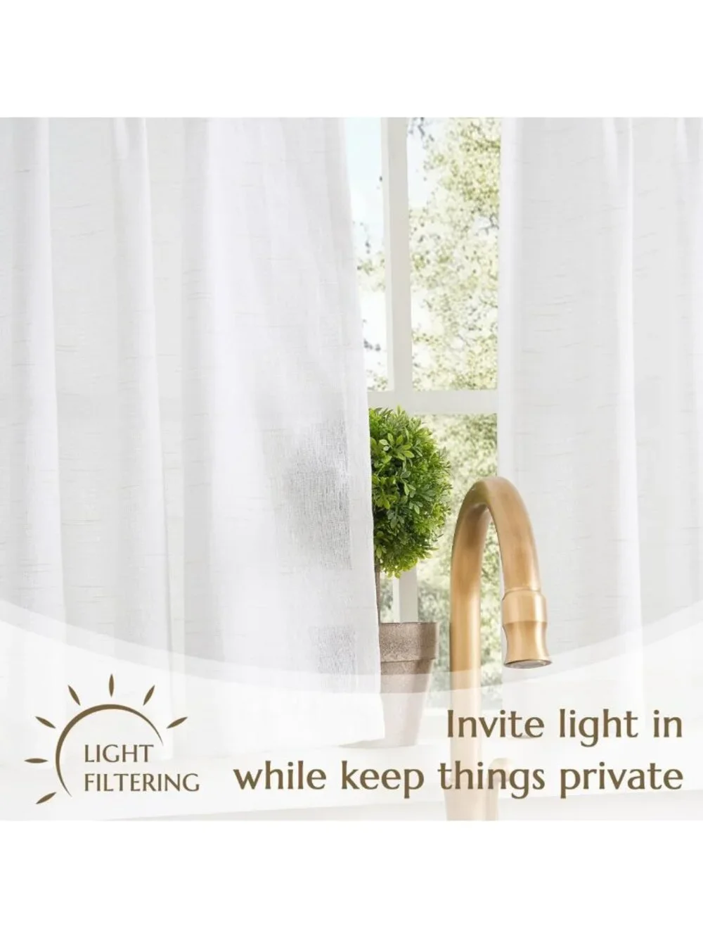 Linen Pinch Pleated Kitchen Curtains 24